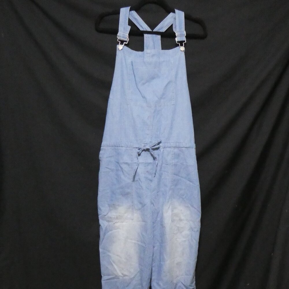 BELINDA | large | Lightweight Faded Blue Denim Overalls With Pockets | NWT